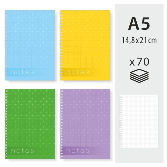 A5 bloknots ar spirāli augšā un KRĀSAINO vāku