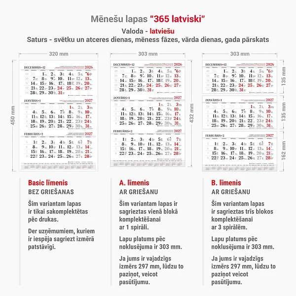 "365 latviski" mēnešu lapas